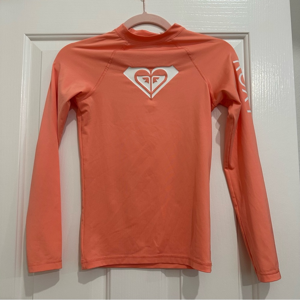 Roxy Kids Swim Rash Guard - Orange Coral